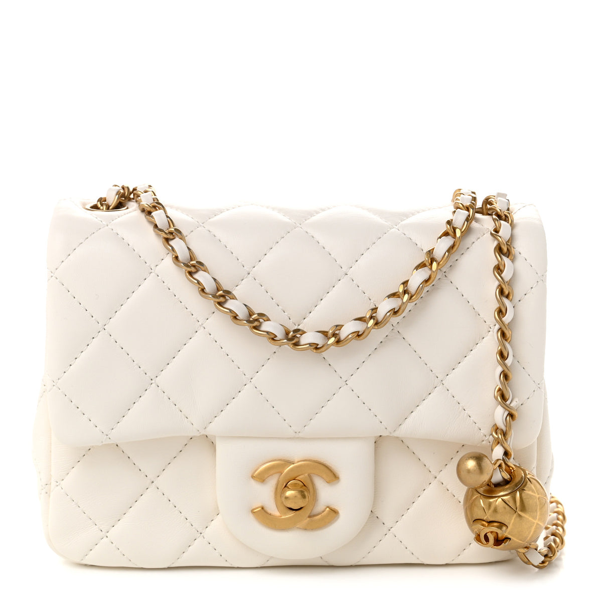 Chanel Lambskin Quilted Mini Pearl Crush Flap White 1 of 10