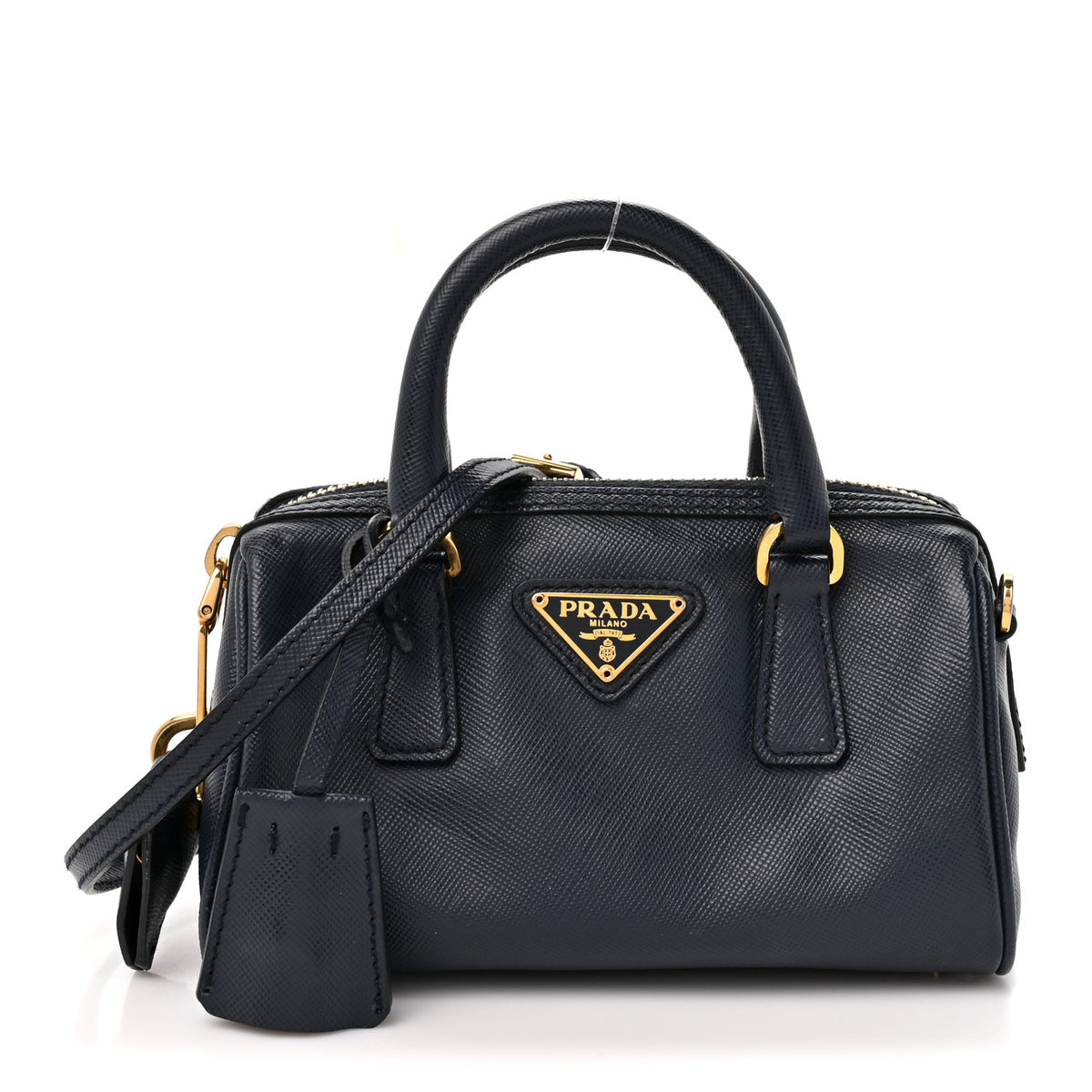 Prada Saffiano Lux Mini Boston Crossbody Bag Black 1 of 11