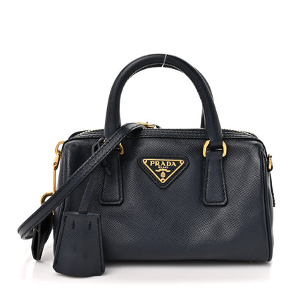 Prada Saffiano Lux Mini Boston Crossbody Bag Black 1 of 11