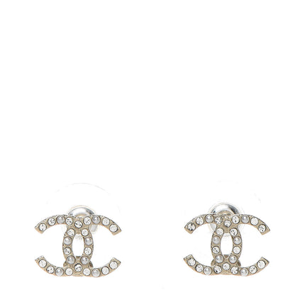 Chanel Pearl Crystal CC Earrings Gold 1 of 5