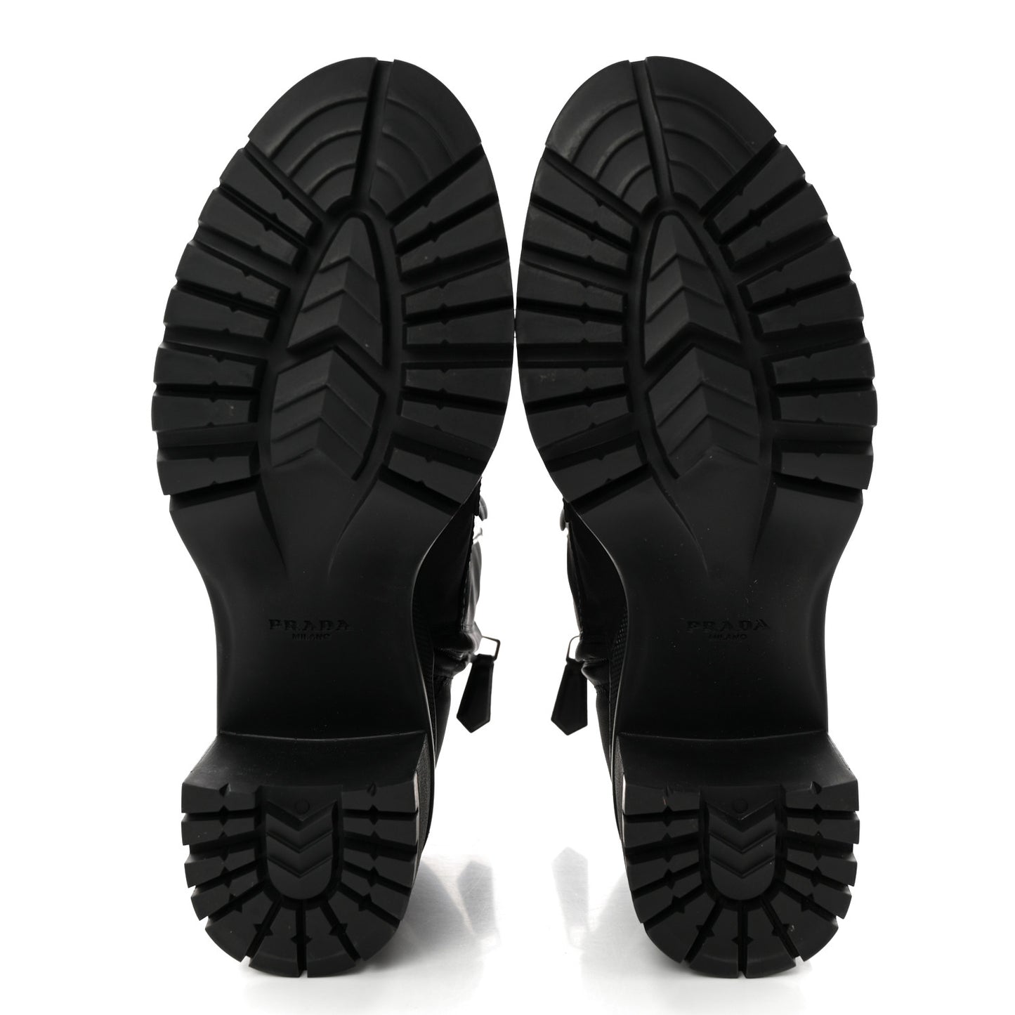 Spazzolato Re-Nylon Metal Triangle Logo Lace Up 85mm Boots 35.5 Black