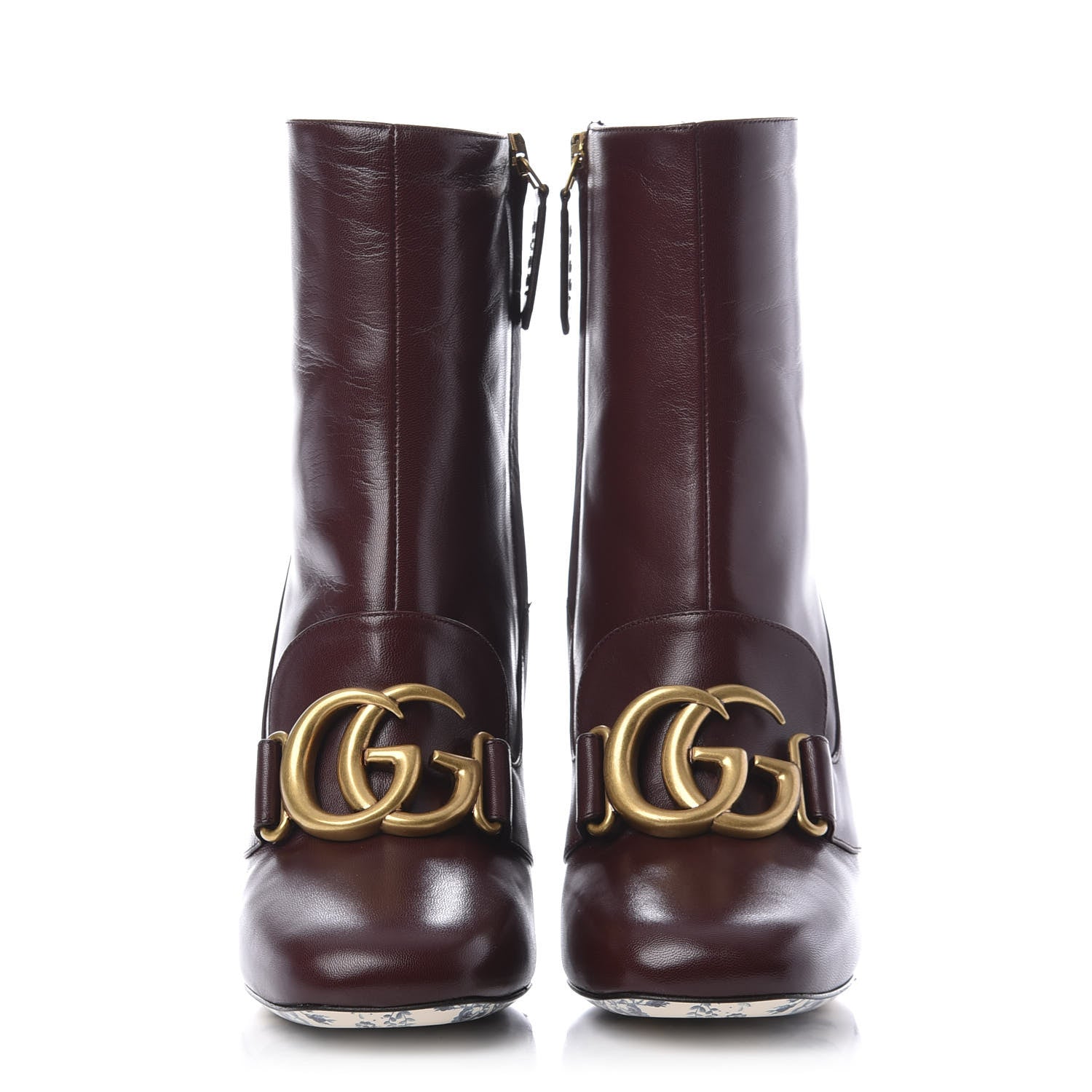Gucci Malaga Kid GG Victoire 95mm Ankle Boots 36 Vintage Bordeaux 2 of 9