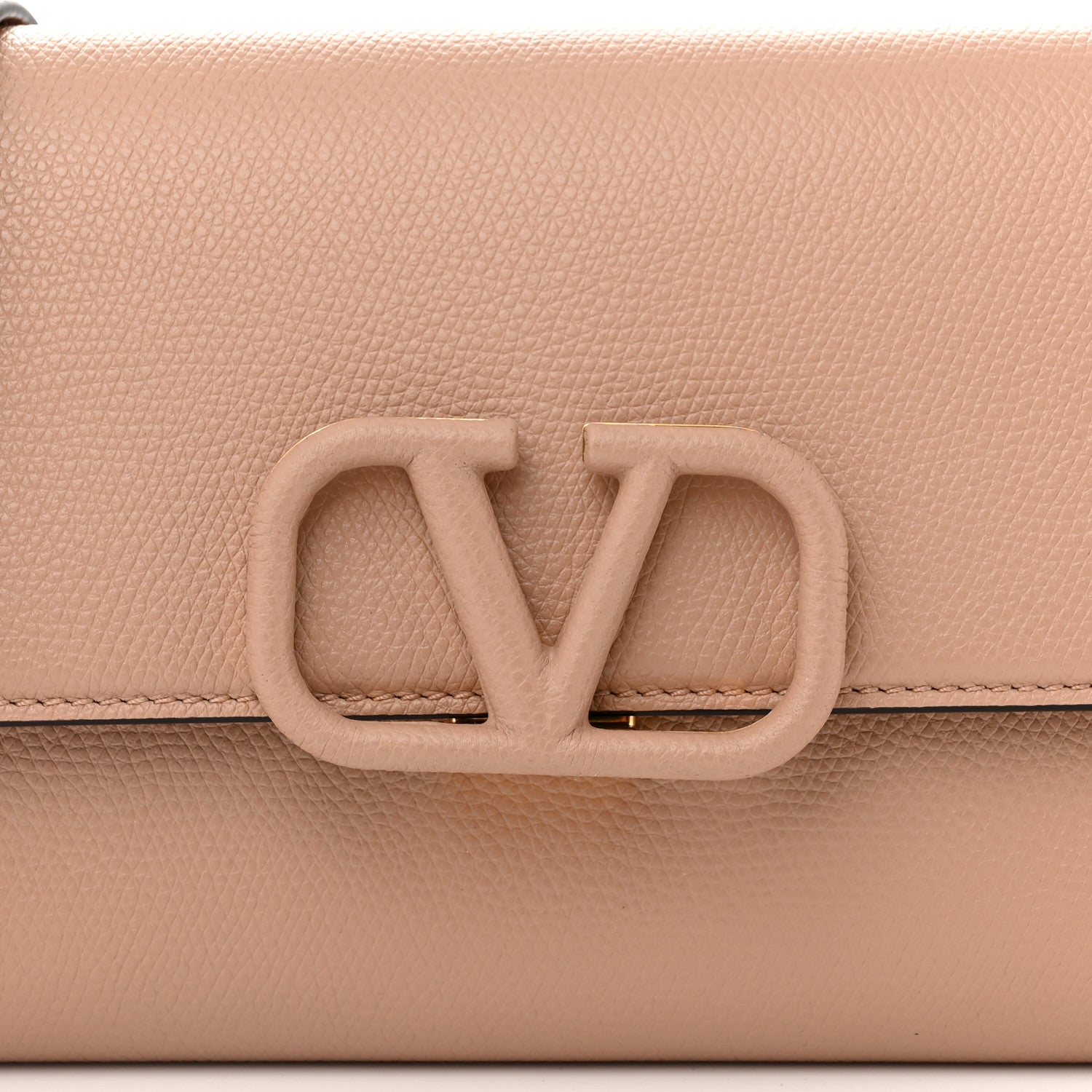 Valentino Garavani Grained Calfskin VSling Clutch With Shoulder Strap Rose Cannelle 7 of 9
