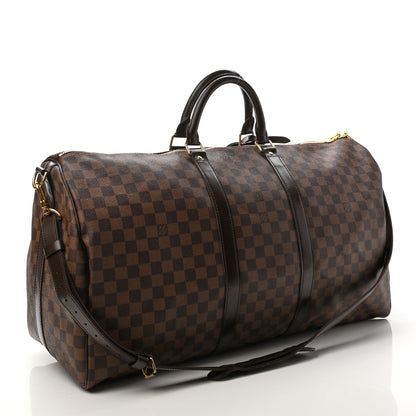 Louis Vuitton Damier Ebene Keepall Bandouliere 55 3 of 9
