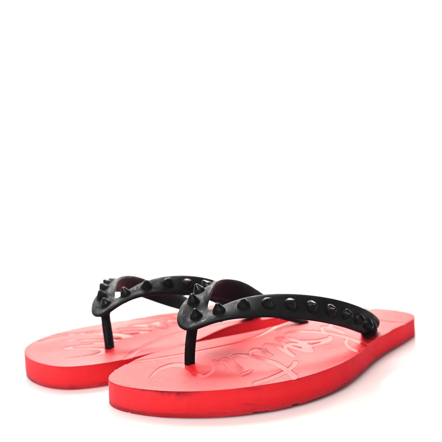 Christian Louboutin Rubber Spike Loubi Donna Flip Flop 40 Black 2 of 6