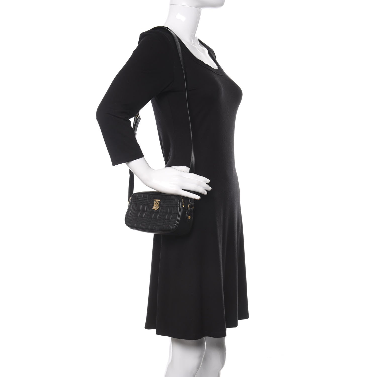 Burberry Lambskin Quilted Mini Camera Bag Black 2 of 15