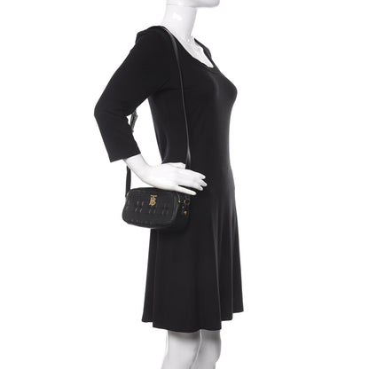 Burberry Lambskin Quilted Mini Camera Bag Black 2 of 15