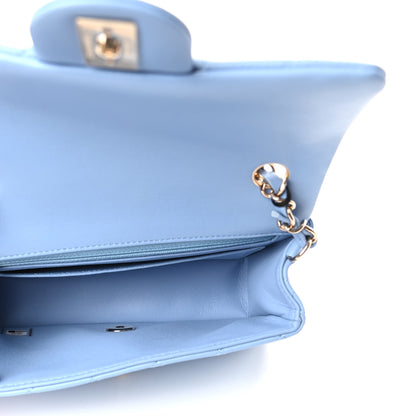 Chanel Lambskin Quilted Mini Rectangular Flap Light Blue 5 of 11