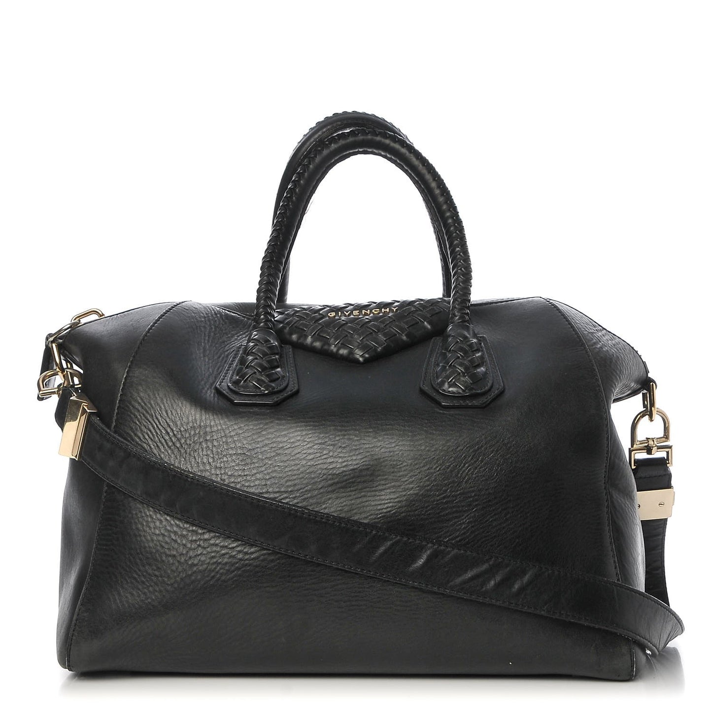 Smooth Calfskin Woven Medium Antigona Black