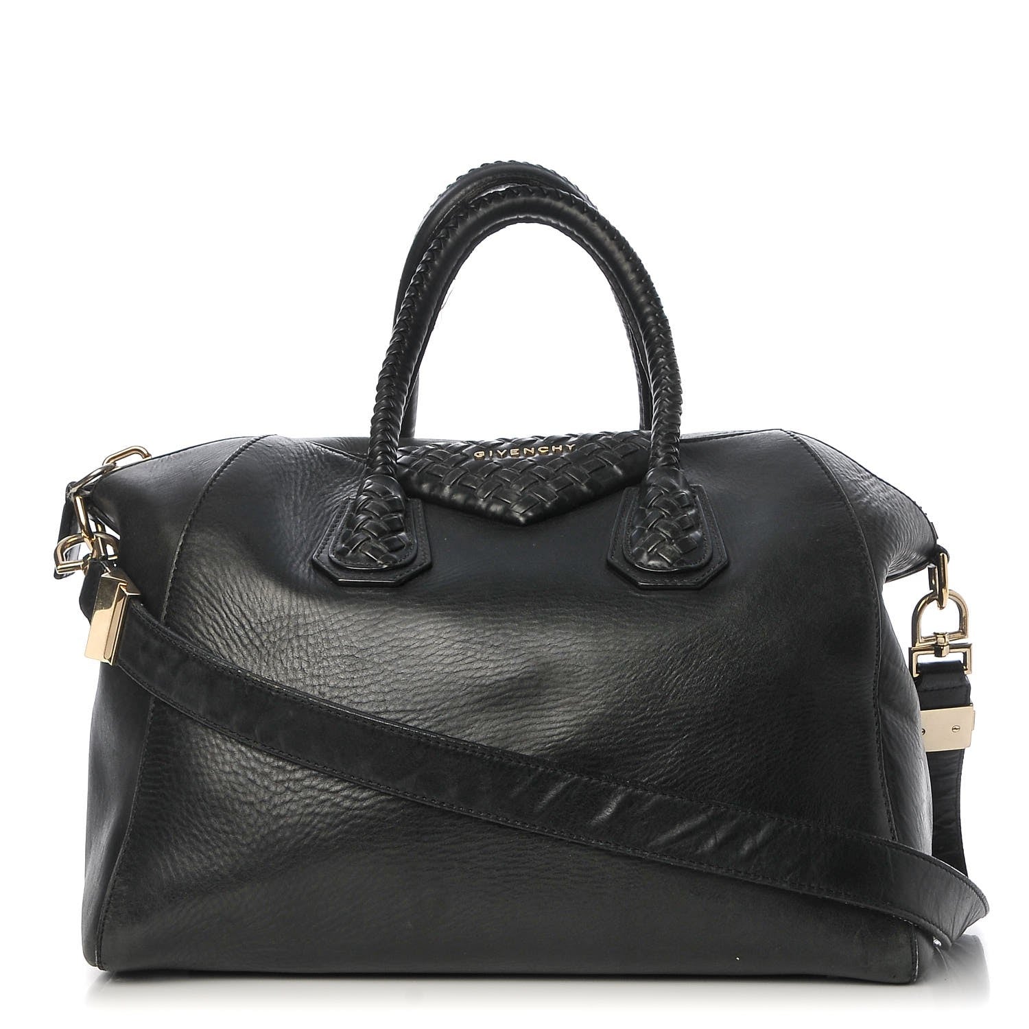 Givenchy Smooth Calfskin Woven Medium Antigona Black 1 of 18
