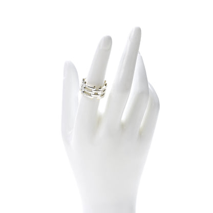 Tiffany Sterling Silver 18K Yellow Gold Gatelink Ring 52 6 2 of 5
