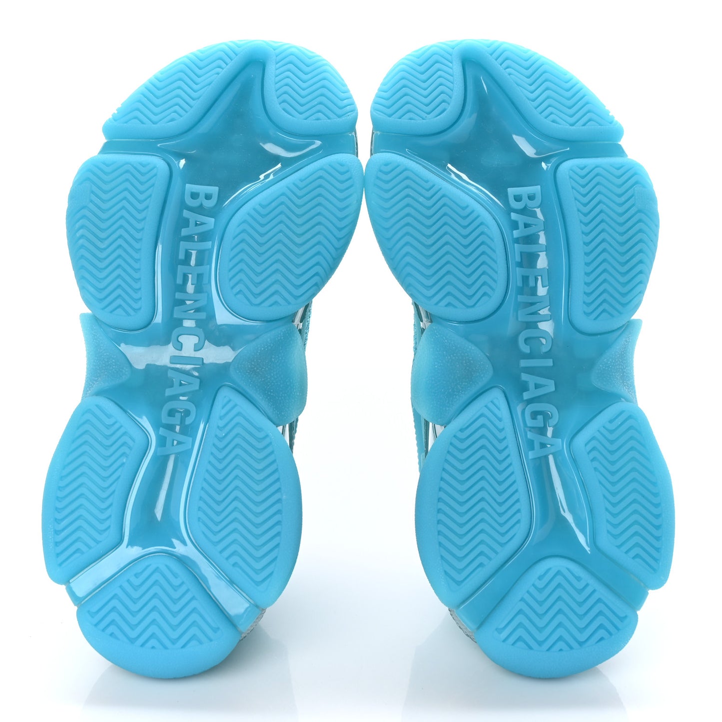 Fabric Mesh Clear Sole Womens Triple S Sneakers 35 Turquoise