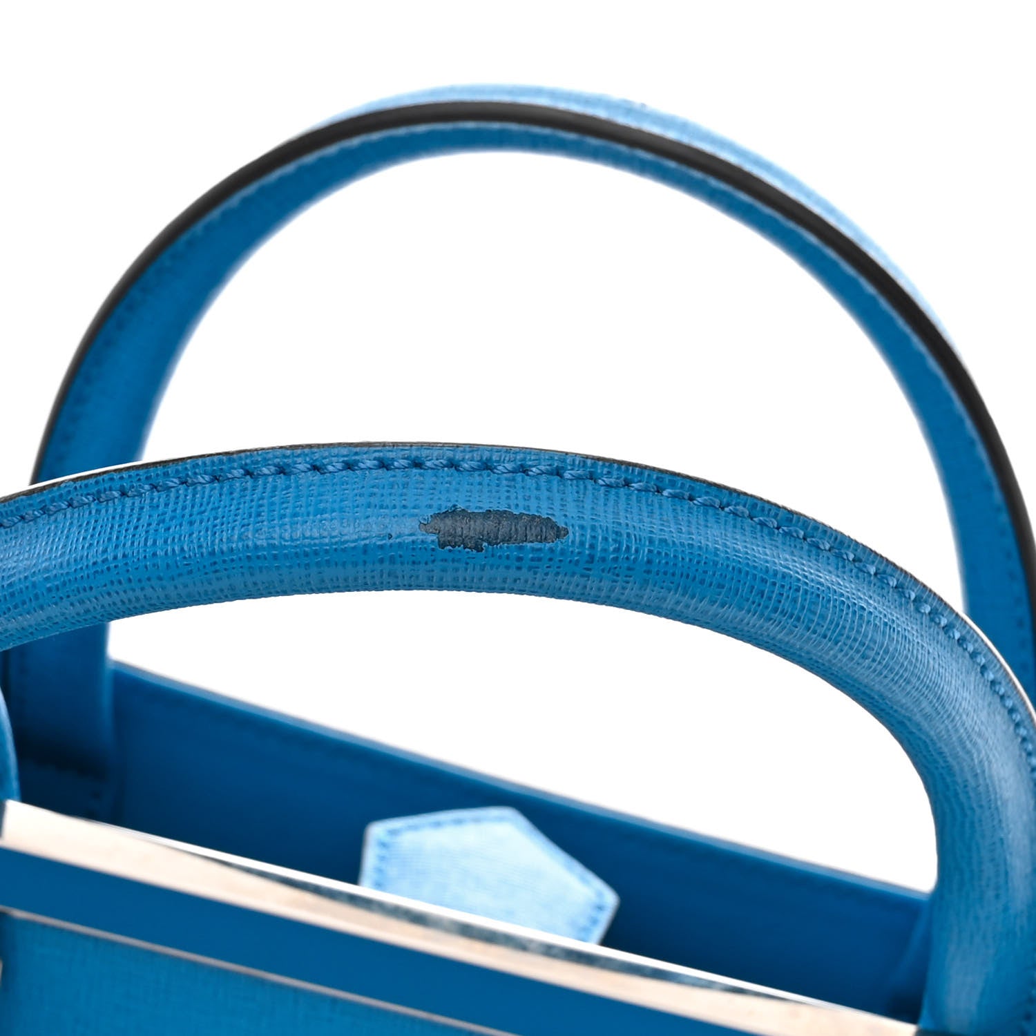 Fendi Vitello Elite Petite 2Jours Tote Blue Royal 10 of 12
