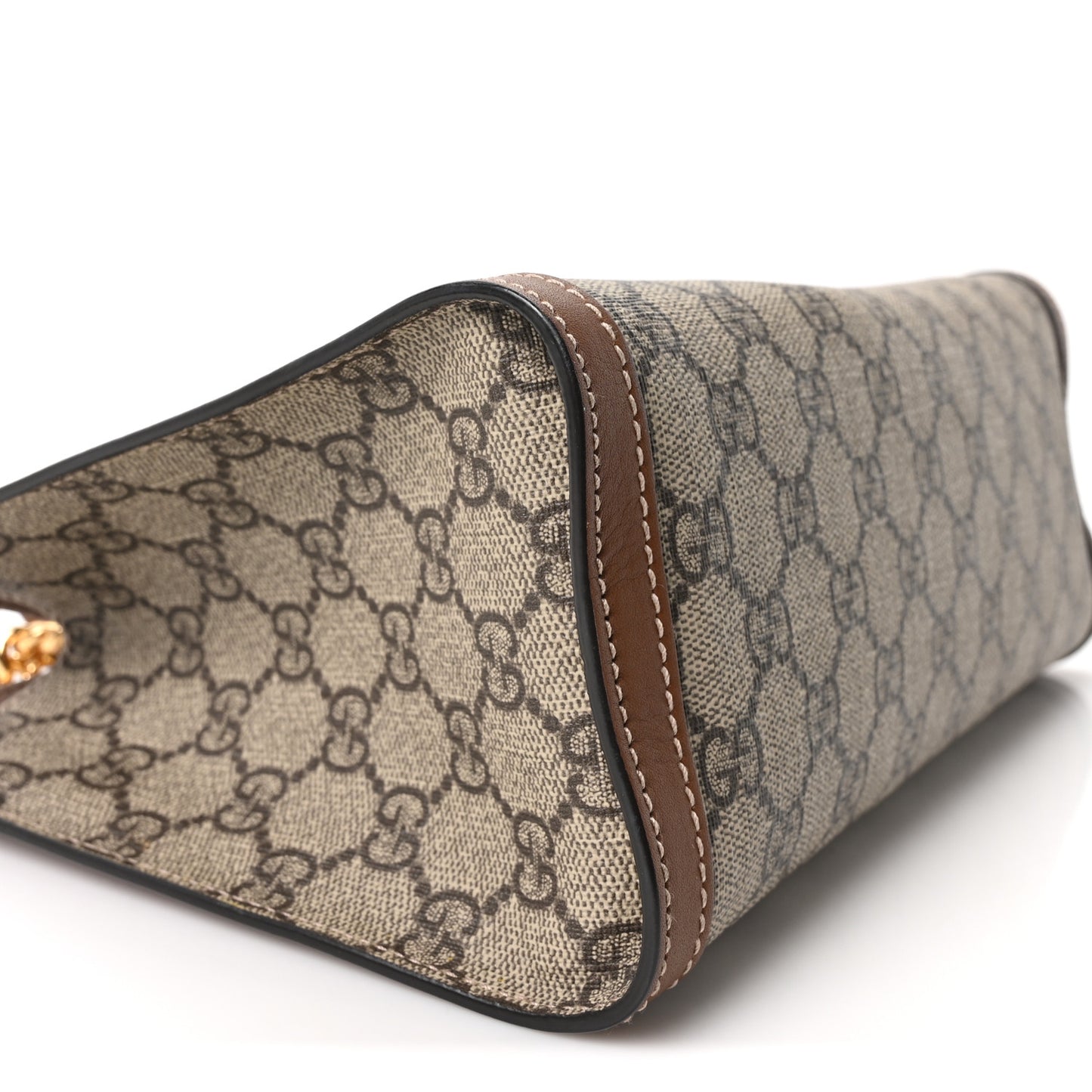 GG Supreme Monogram Calfskin Small Padlock Tote Beige Ebony Tuscany