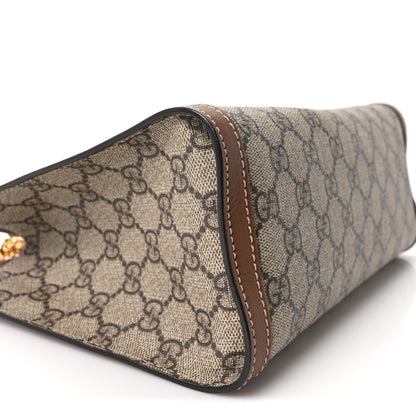 Gucci GG Supreme Monogram Calfskin Small Padlock Tote Beige Ebony Tuscany 9 of 10
