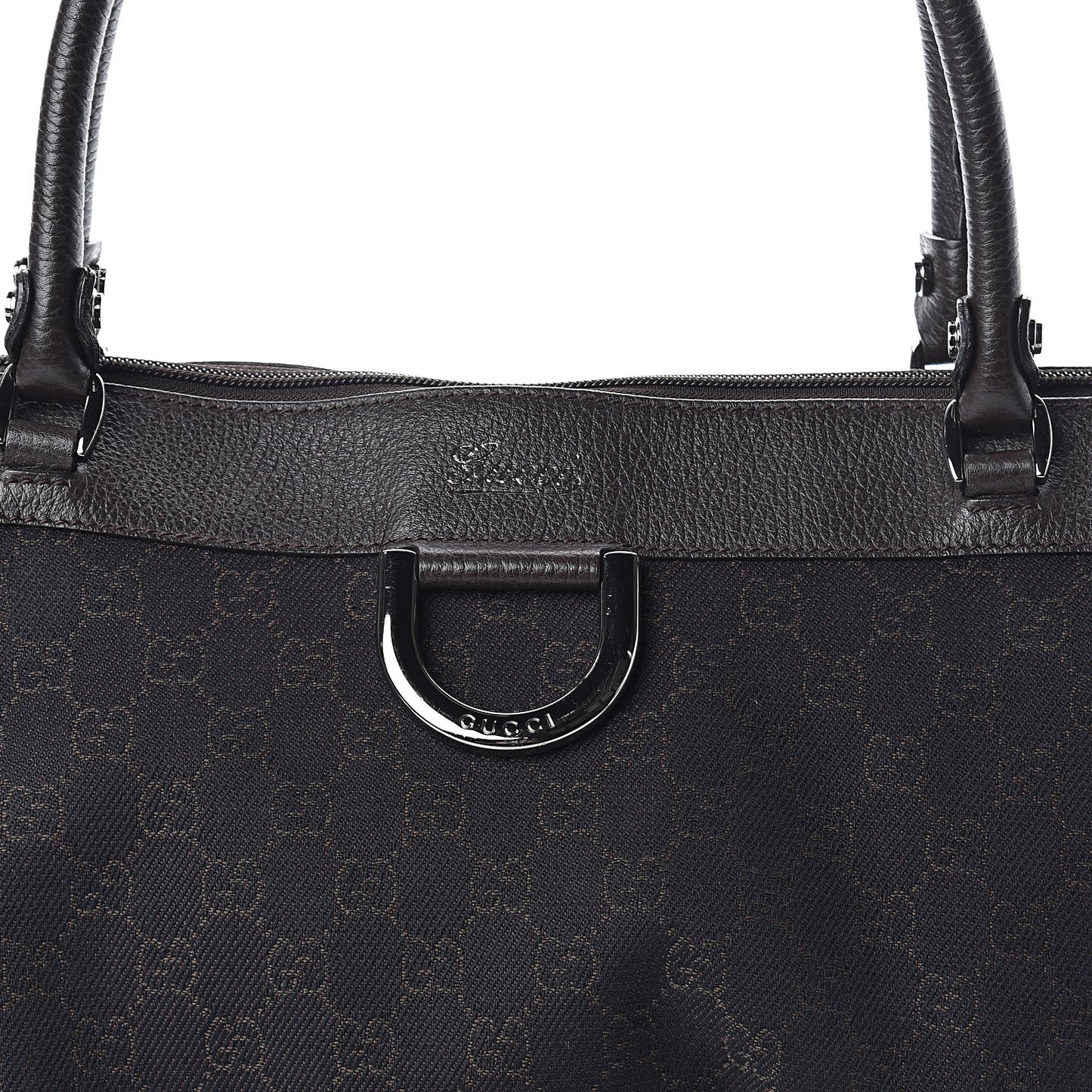 Monogram D Ring Tote Dark Brown