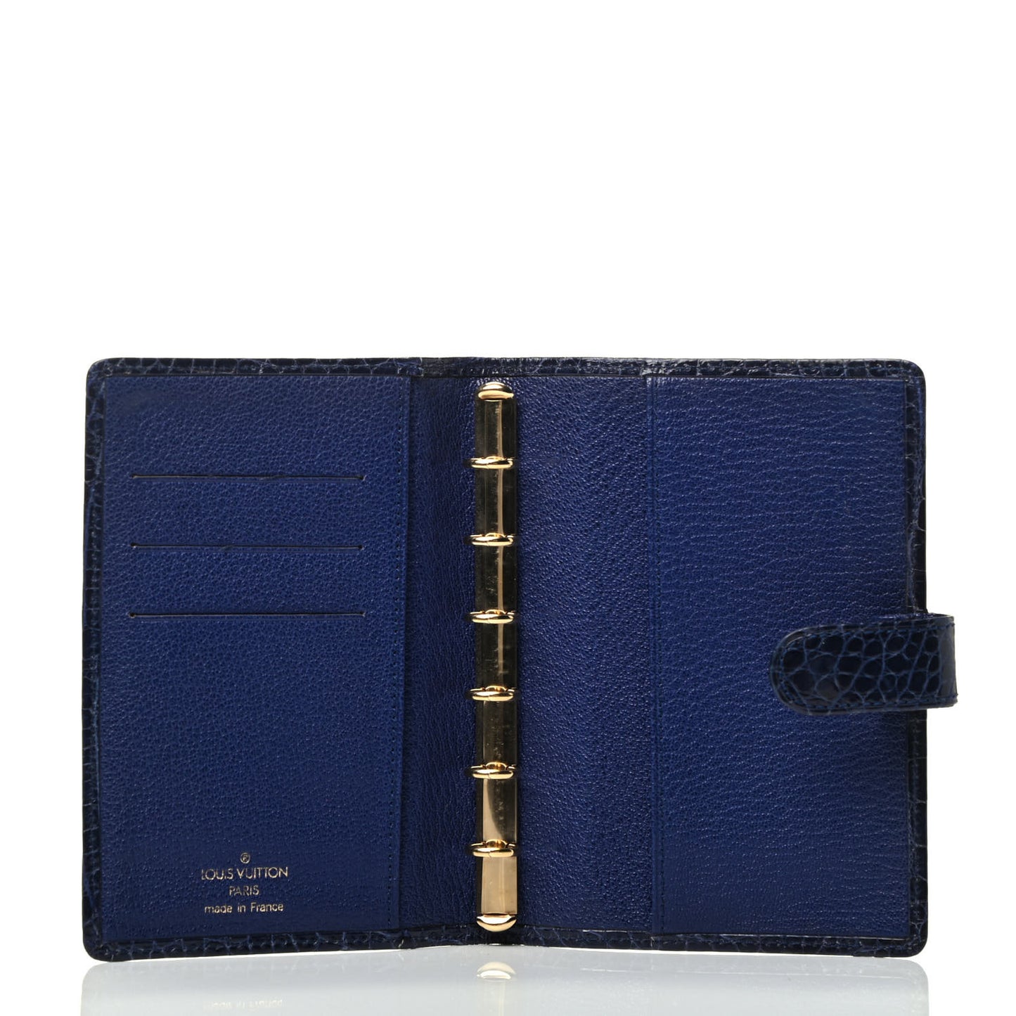 Crocodile Small Ring Agenda Cover Navy Blue