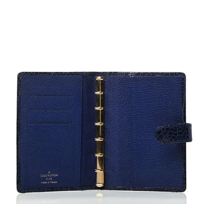 Louis Vuitton Crocodile Small Ring Agenda Cover Navy Blue 3 of 3