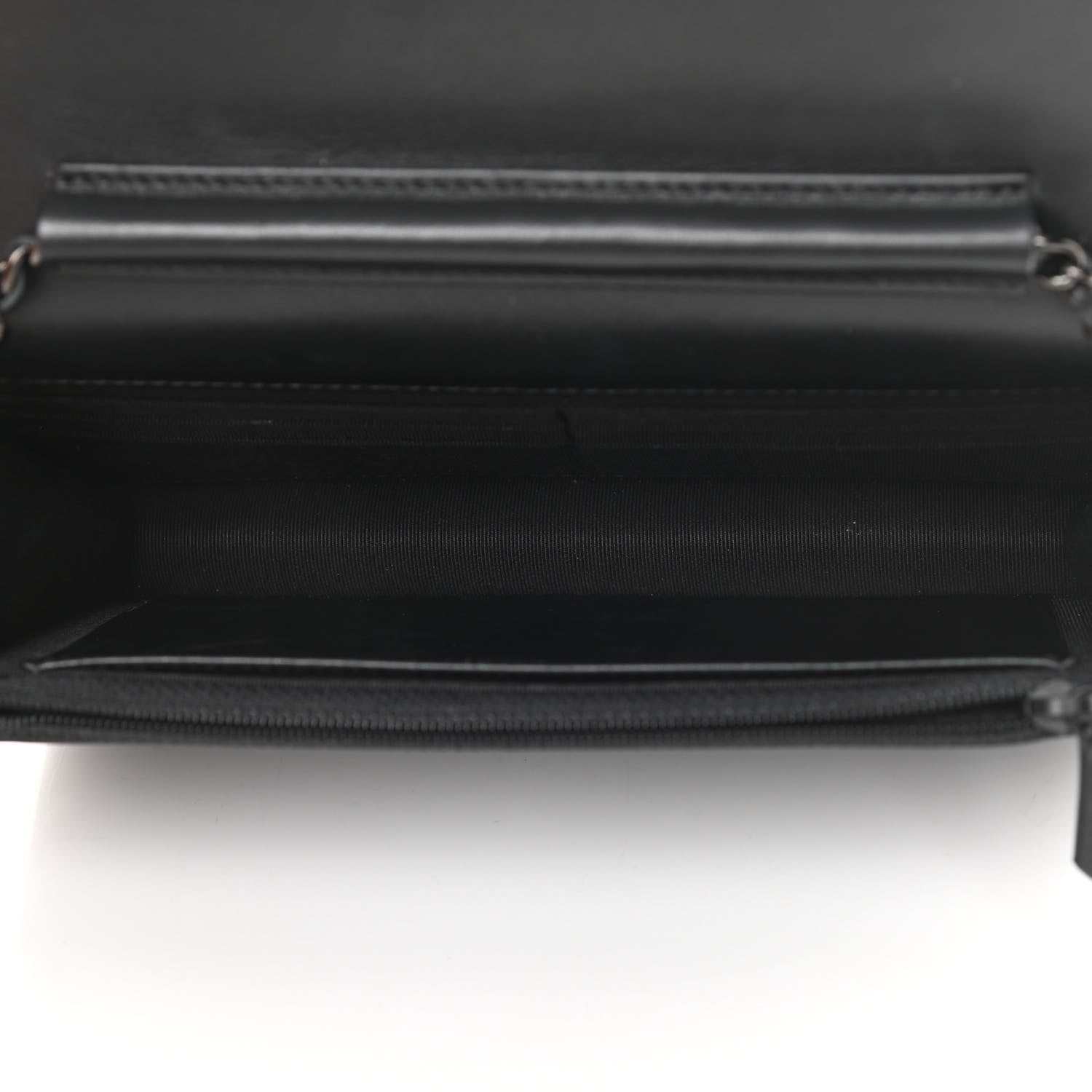 Chanel Aged Calfskin Chevron Quilted Gabrielle Wallet On Chain WOC Black 5 of 15