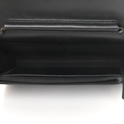 Chanel Aged Calfskin Chevron Quilted Gabrielle Wallet On Chain WOC Black 5 of 15