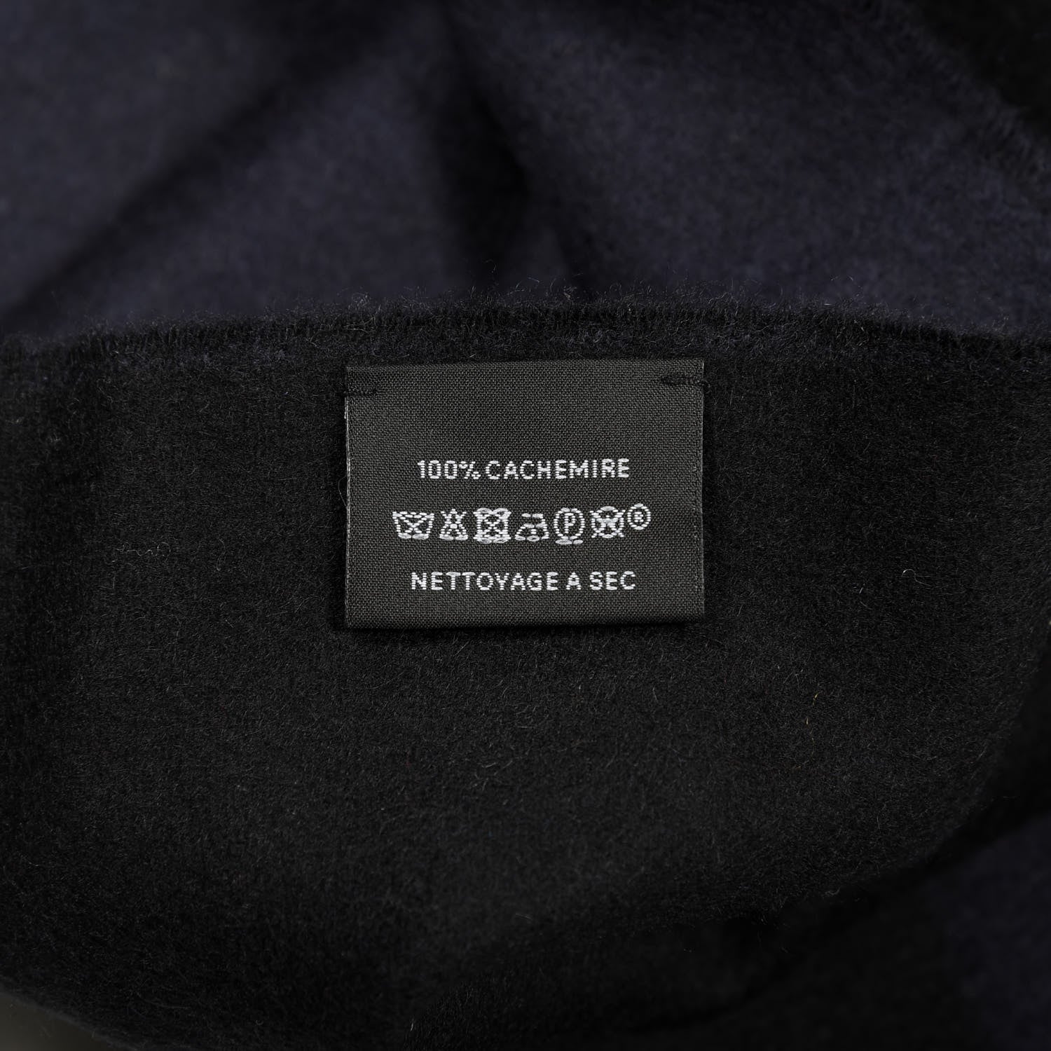 Hermes Cashmere Chevron Muffler Bleu Black 4 of 4
