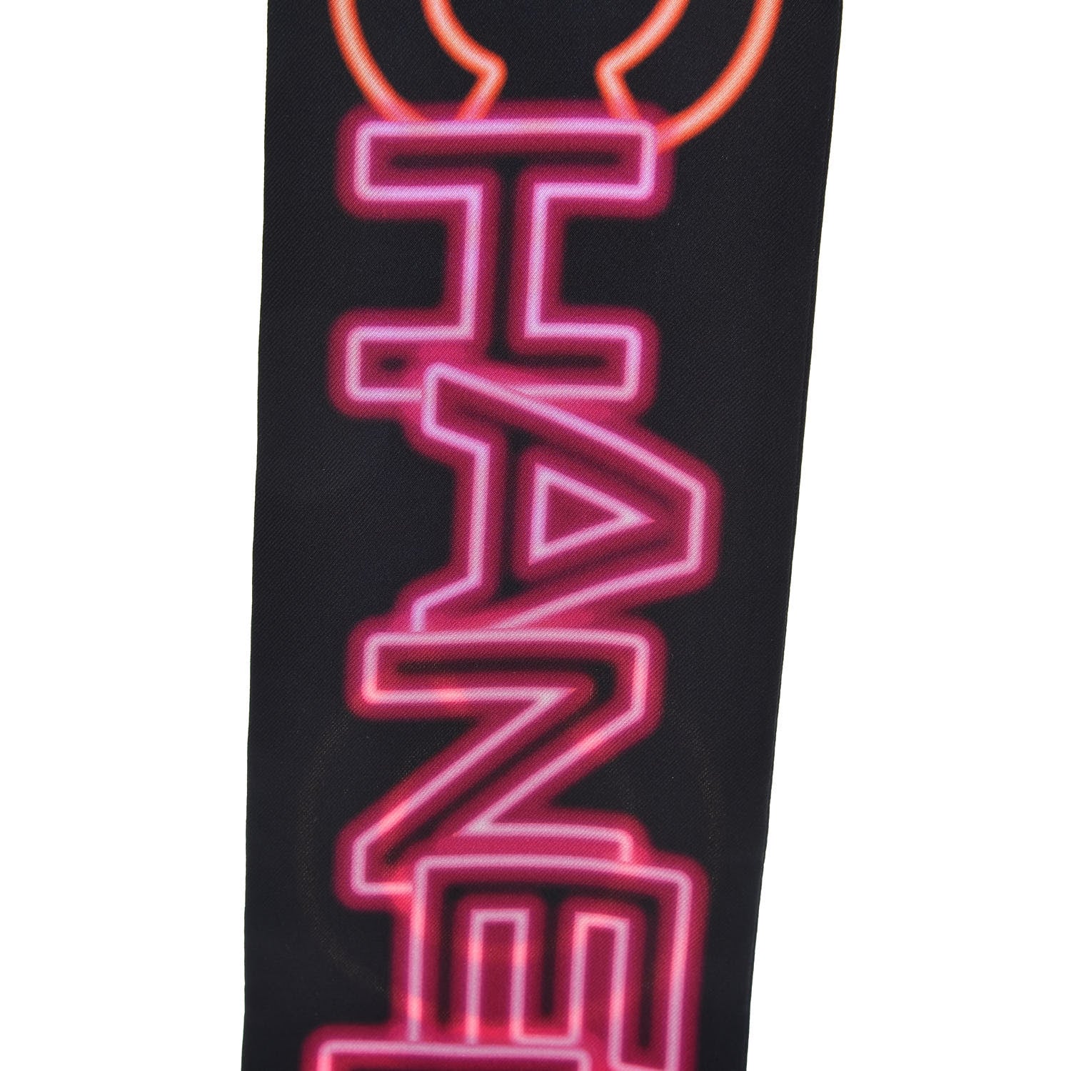 Chanel Silk Neon CC Bandeau Scarf Black Multicolor 4 of 5