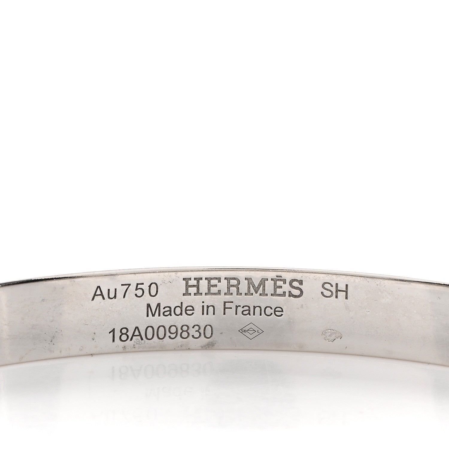 Hermes 18K White Gold Blue Sapphire PM Collier De Chien Pave Bracelet SH 3 of 3
