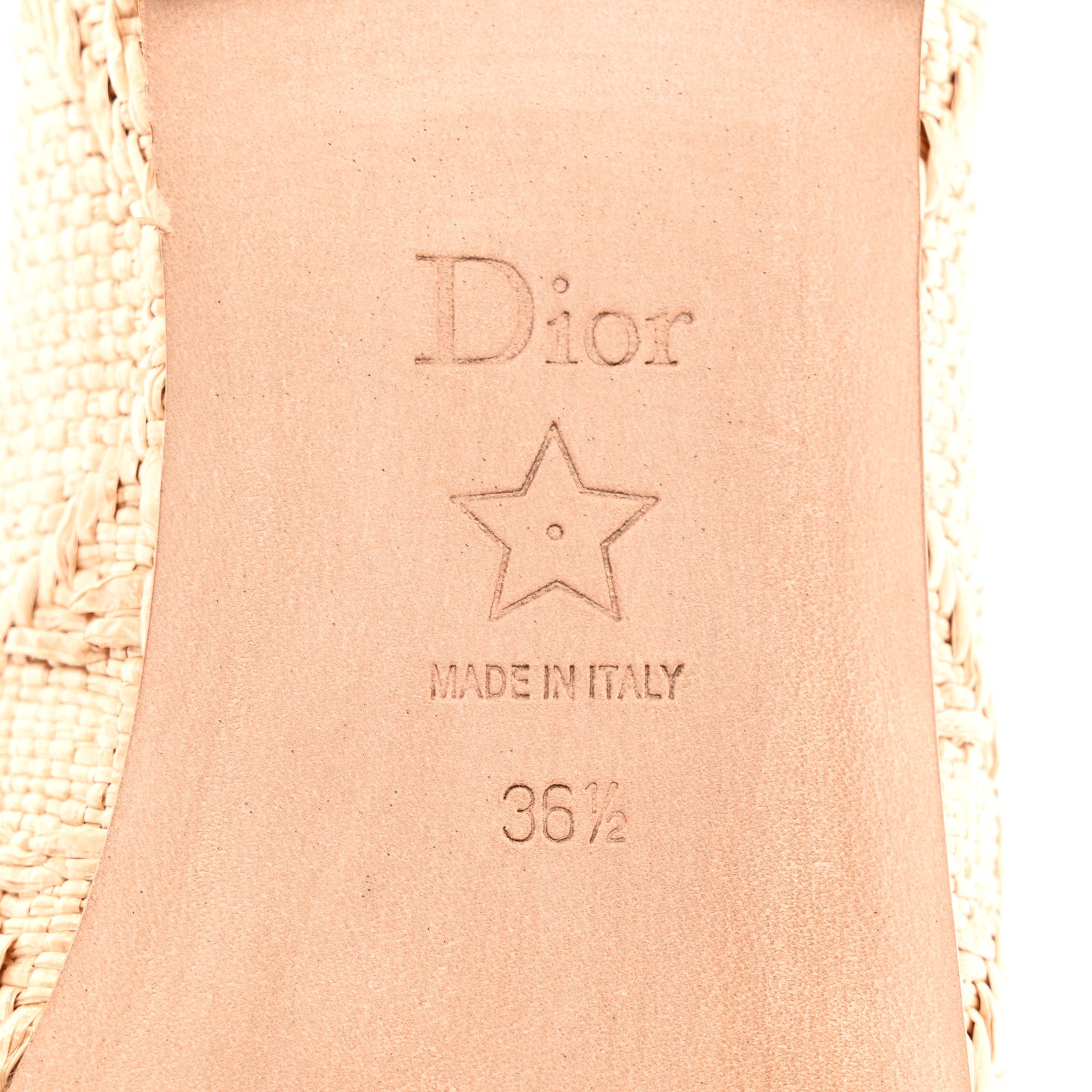 Christian Dior Raffia Cannage Ballet Flat 36.5 Straw 6 of 9