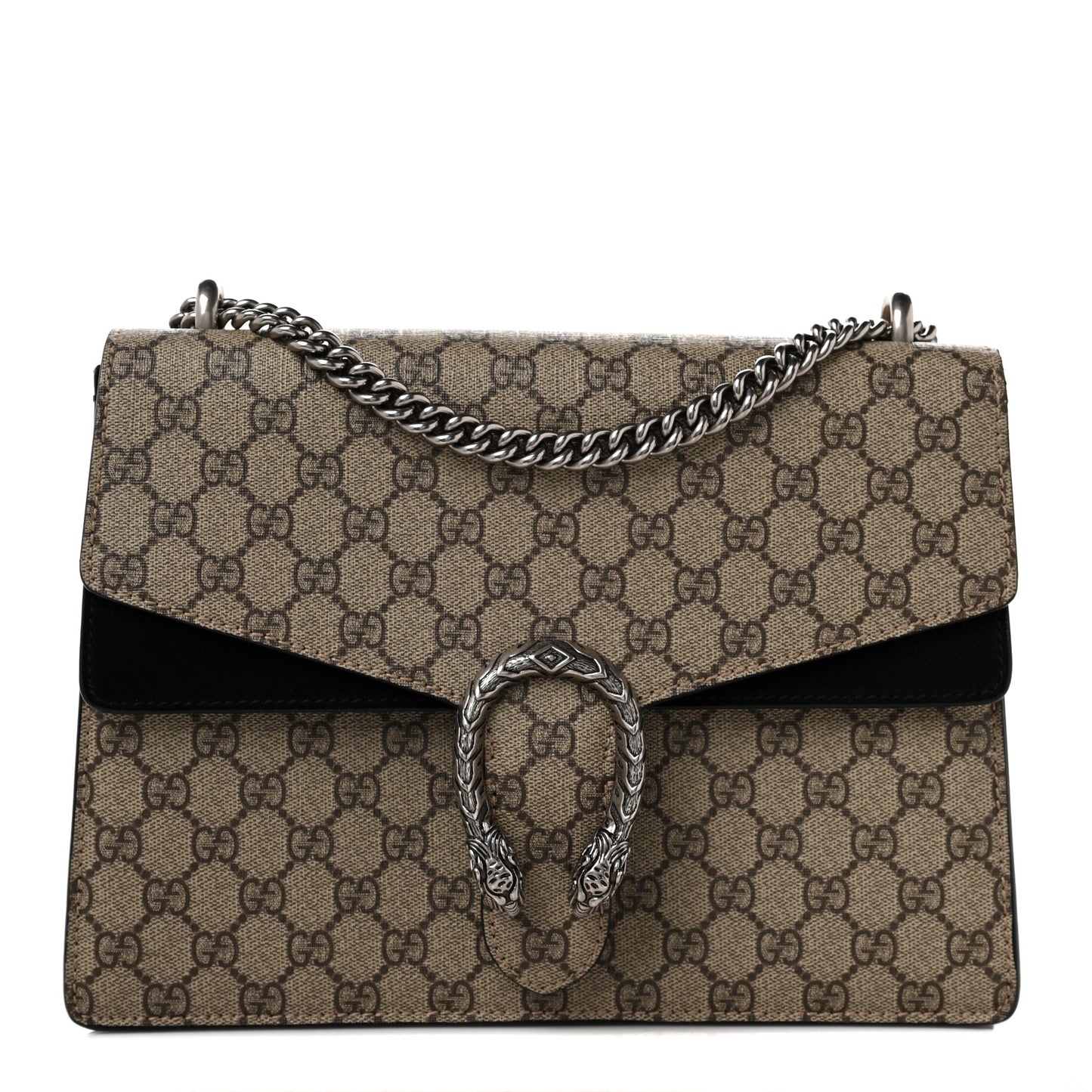 GG Supreme Monogram Medium Dionysus Shoulder Bag Black