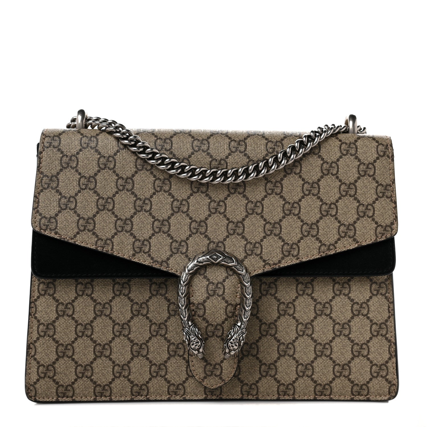 Gucci GG Supreme Monogram Medium Dionysus Shoulder Bag Black 1 of 9