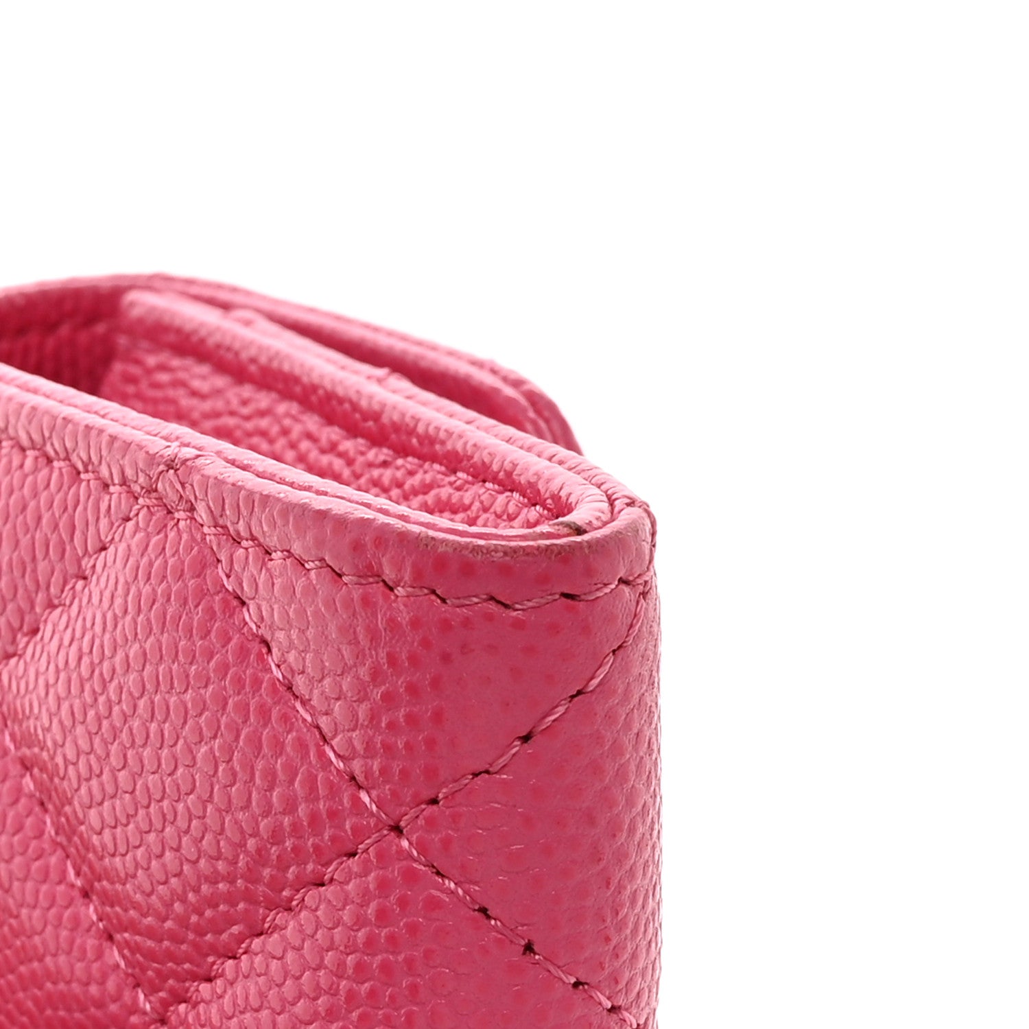 Chanel Caviar Quilted Flap Card Holder Wallet Pink 11 of 13
