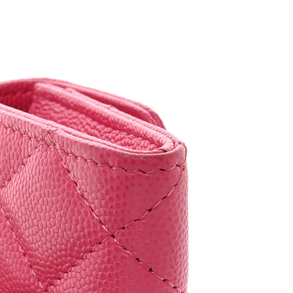 Chanel Caviar Quilted Flap Card Holder Wallet Pink 11 of 13