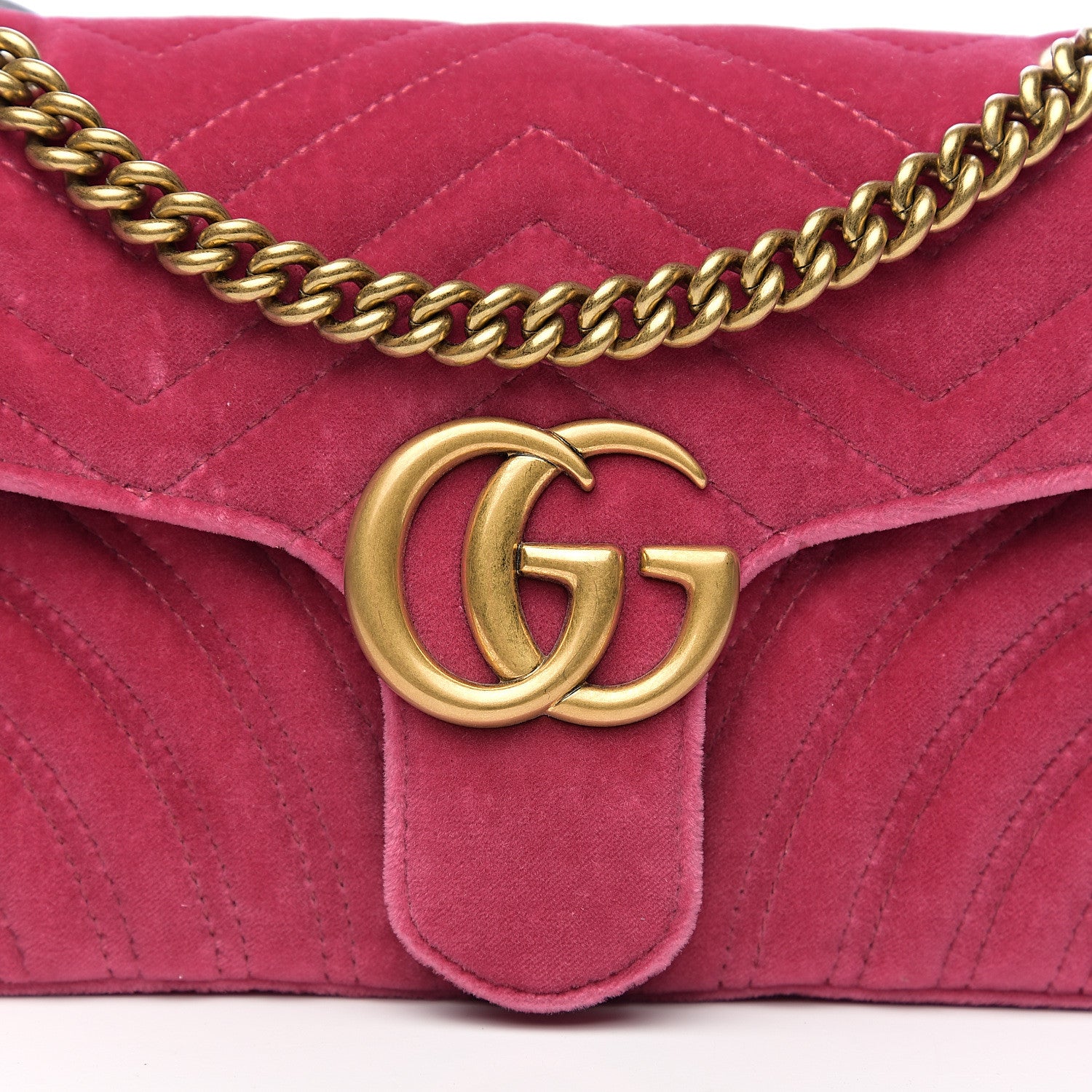Gucci Velvet Matelasse Small GG Marmont Shoulder Bag Light Raspberry Rose 10 of 10