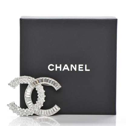 Chanel Metal Strass Crystal CC Brooch Silver 5 of 5