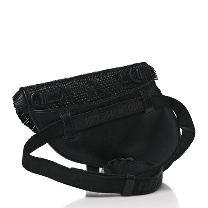 Christian Dior Calfskin Braided Saddle Belt Bag Black 3 of 10