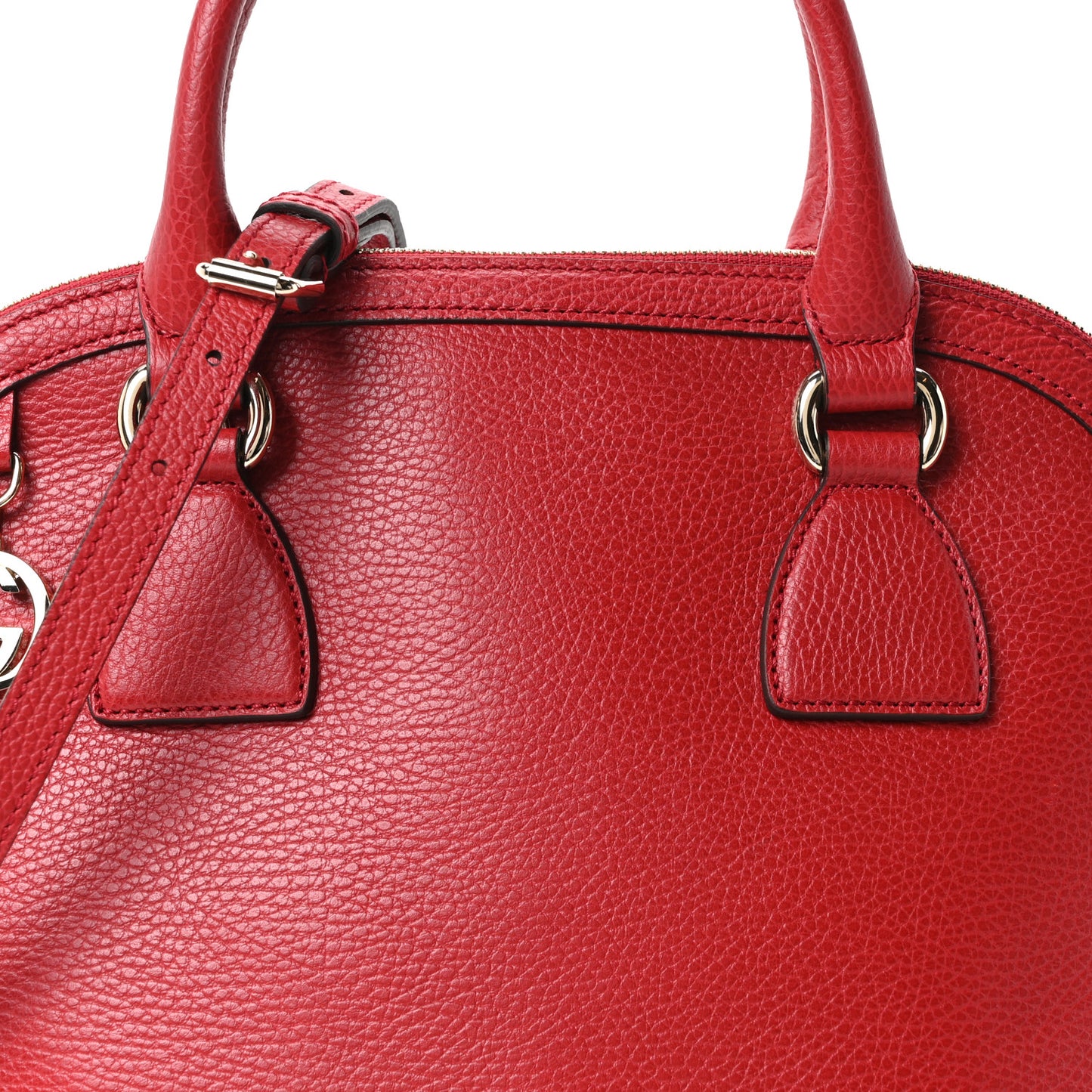 Dollar Calfskin Small GG Charm Dome Bag Red