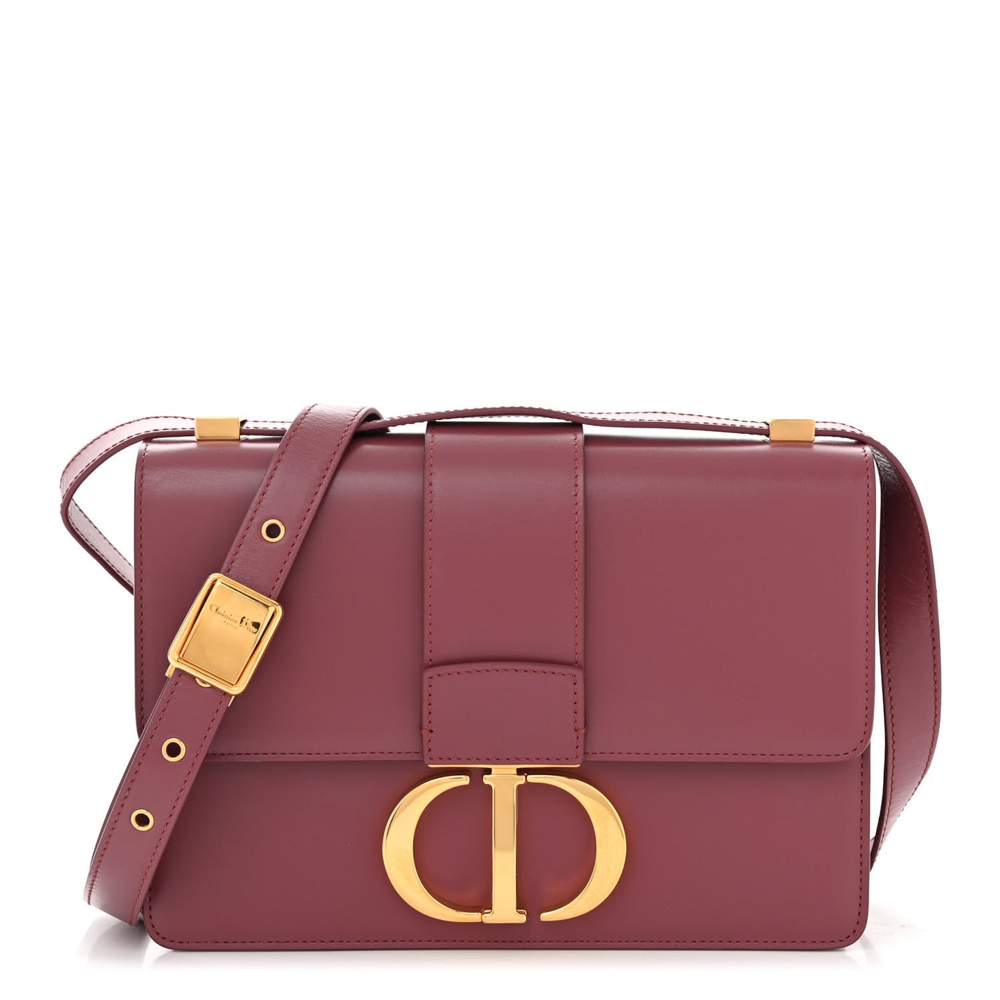 Grained Calfskin 30 Montaigne Flap Bag Dark Pink