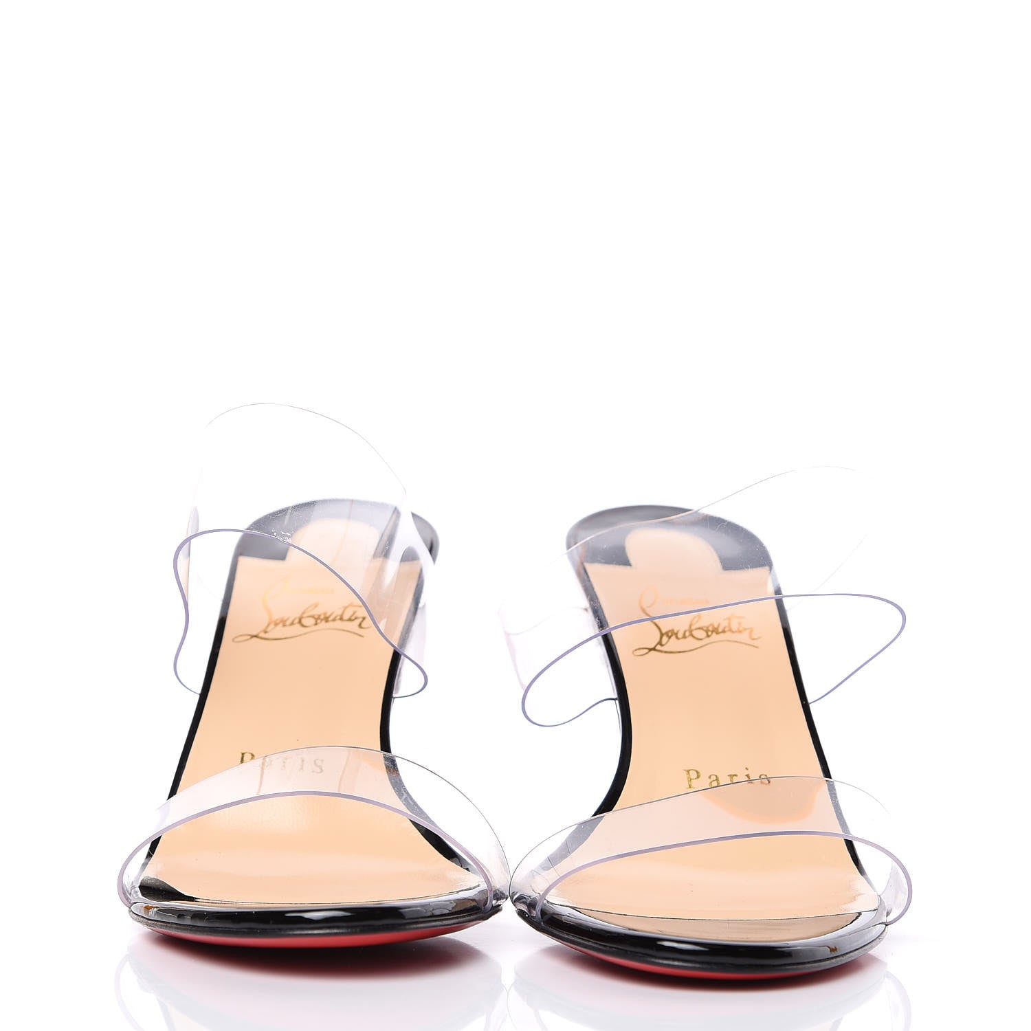 Christian Louboutin Patent PVC Just Nothing 85 Slide Sandals 36.5 Black 2 of 8