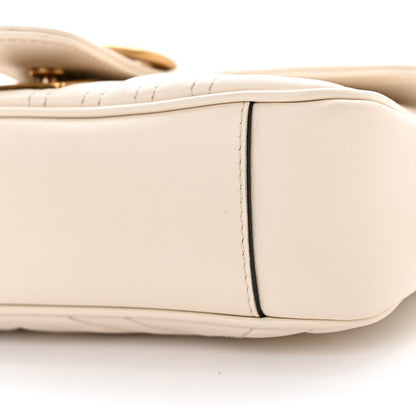 Gucci Calfskin Matelasse Mini GG Marmont Shoulder Bag White 10 of 13