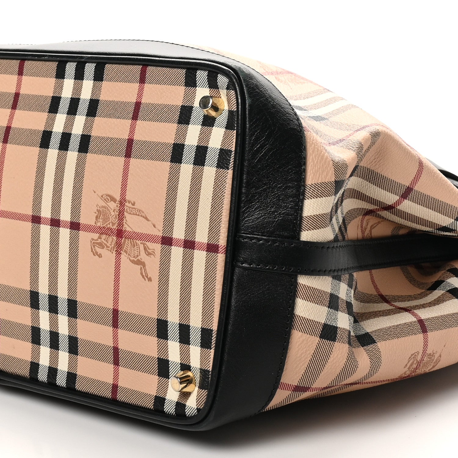 Burberry Haymarket Check Medium Golderton Tote Black 9 of 9