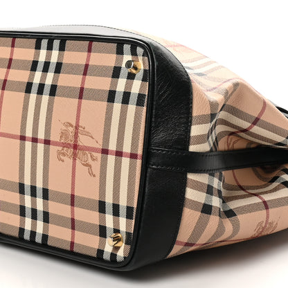 Burberry Haymarket Check Medium Golderton Tote Black 9 of 9