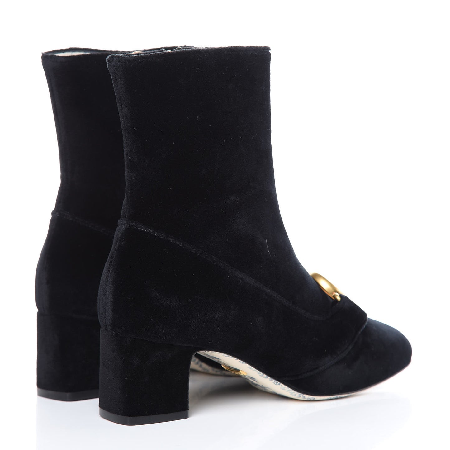 Softy Velvet Malaga Kid GG Victoire 55mm Ankle Boots 36 Black