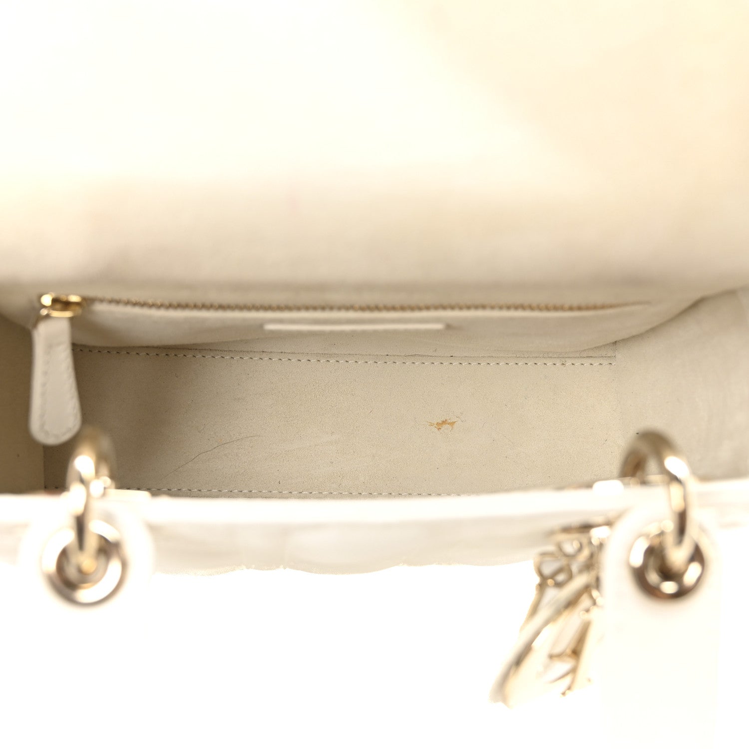 Christian Dior Lambskin Cannage Small My ABCDior Lady Dior White 5 of 11