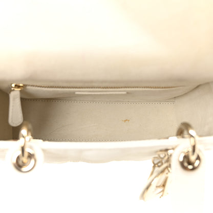 Christian Dior Lambskin Cannage Small My ABCDior Lady Dior White 5 of 11