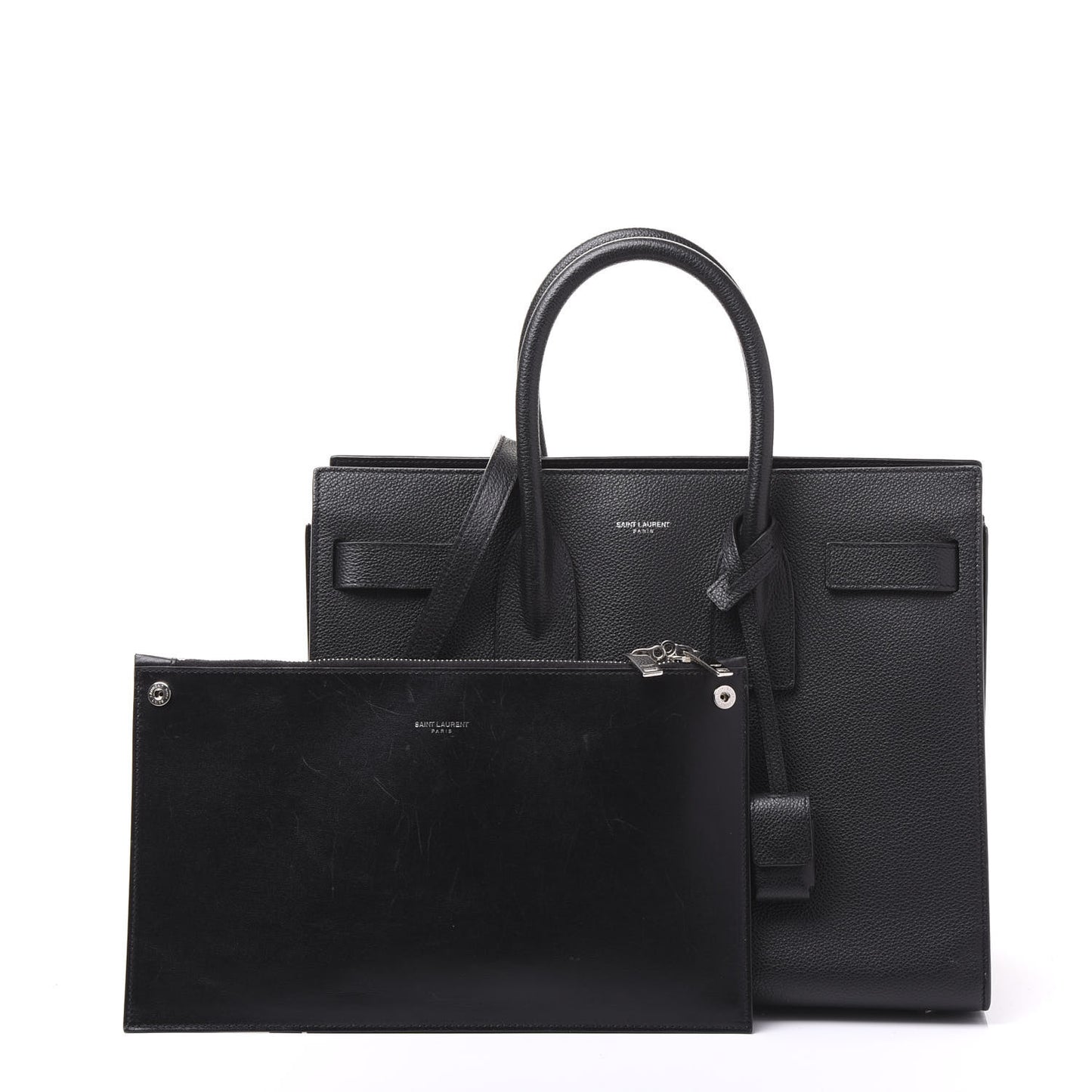 Grained Calfskin Small Sac De Jour Black