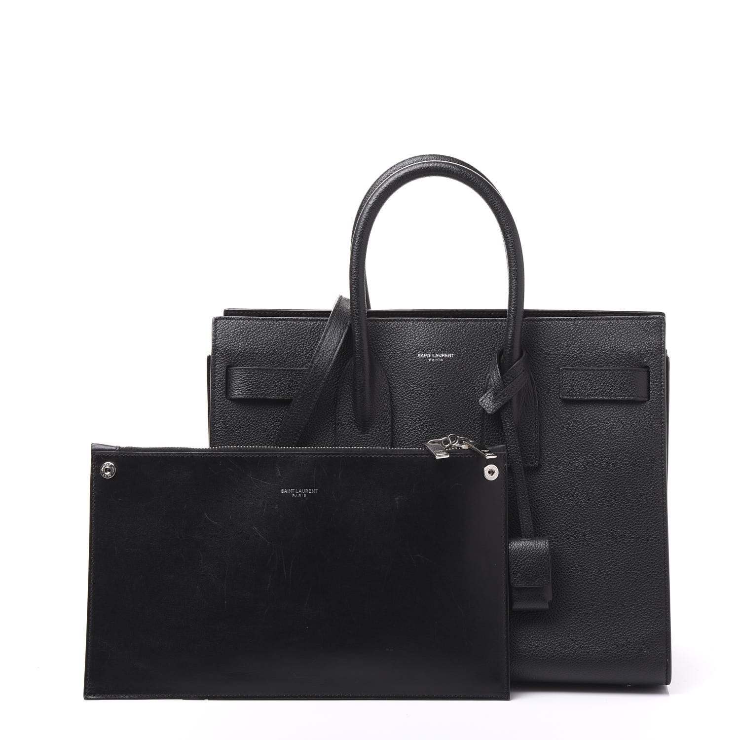 Saint Laurent Grained Calfskin Small Sac De Jour Black 2 of 9