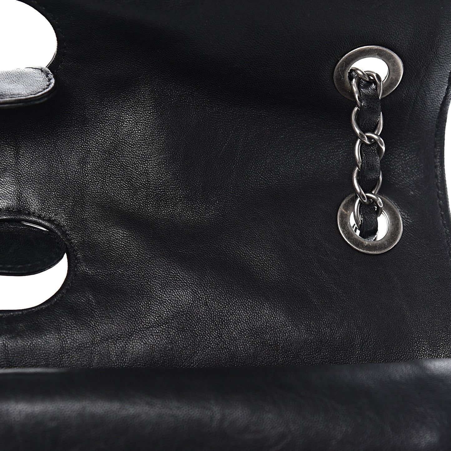 Washed Lambskin Maxi Take Away Flap Bag Black