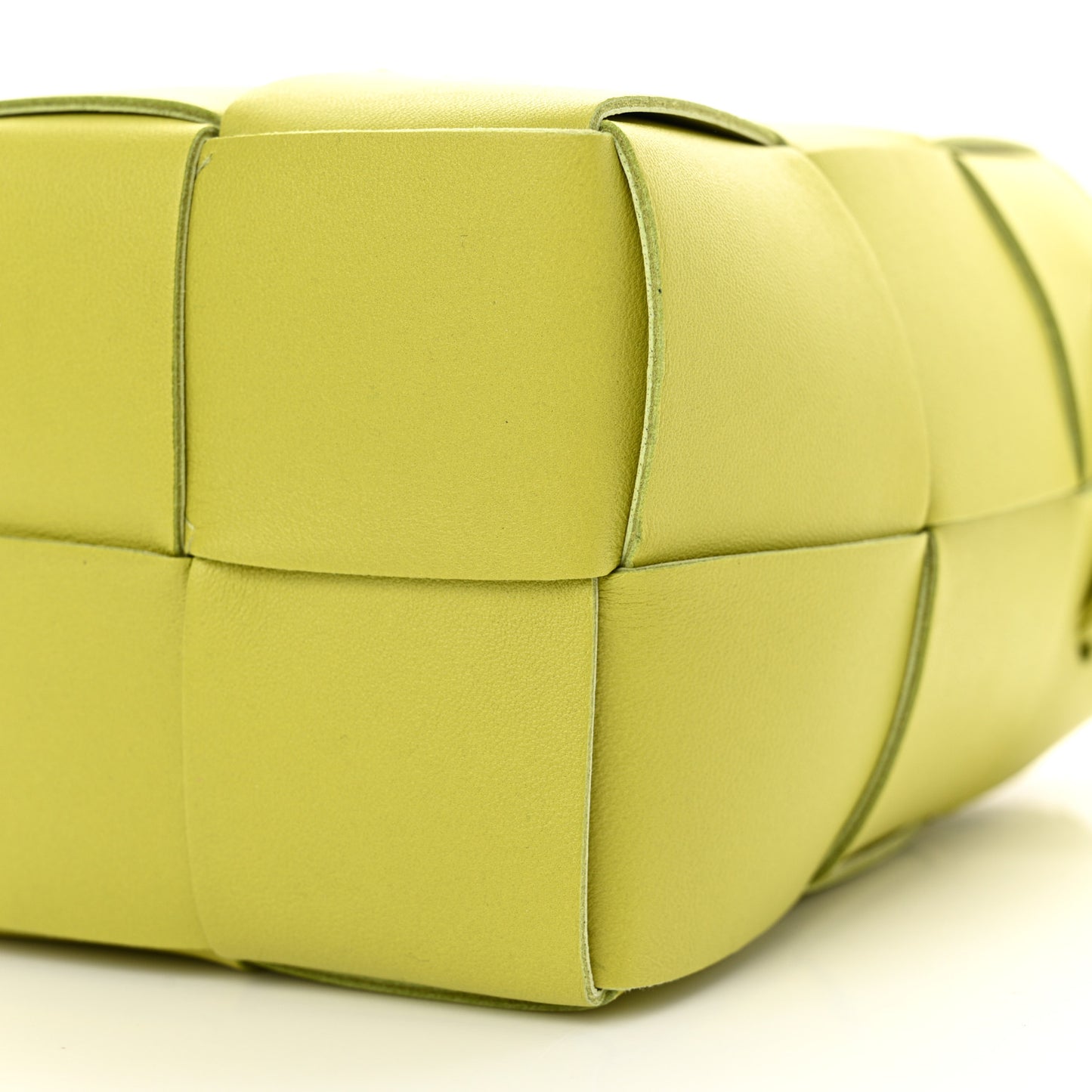 Nappa Maxi Intrecciato Mini Cassette Bucket Bag Kiwi