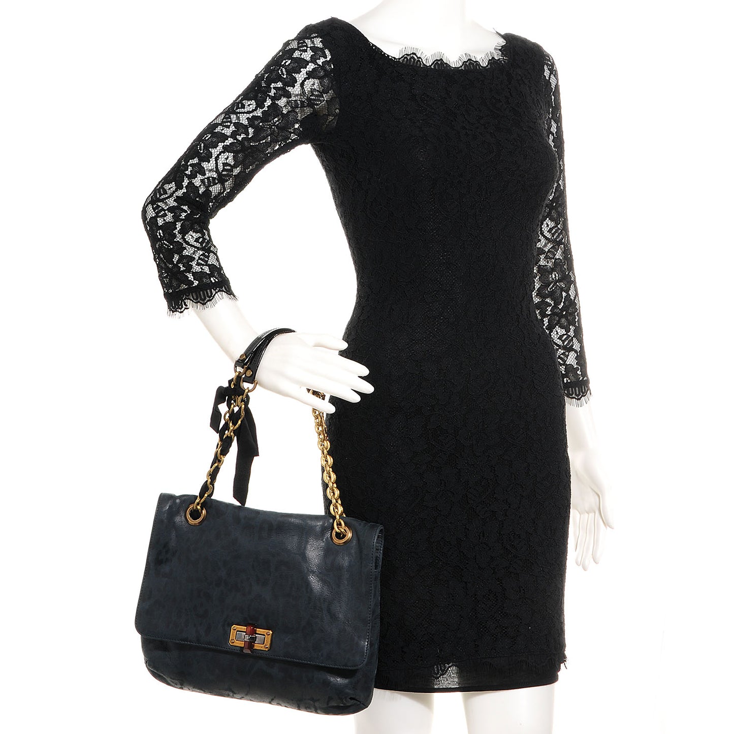 Leather Leopard Print Medium Happy Blue