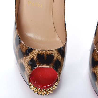 Christian Louboutin Patent Leopard New Very Prive Spikes 120 Pumps 36 Brown 12 of 14